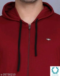 Men's Casual Hooded Tshirt - S, Maroon, Cotton, Pack of:1
